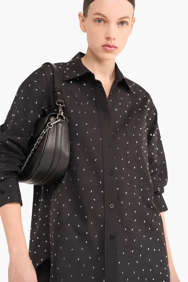 Katoenen Blouse Dames Steentjes Kygo Zwart