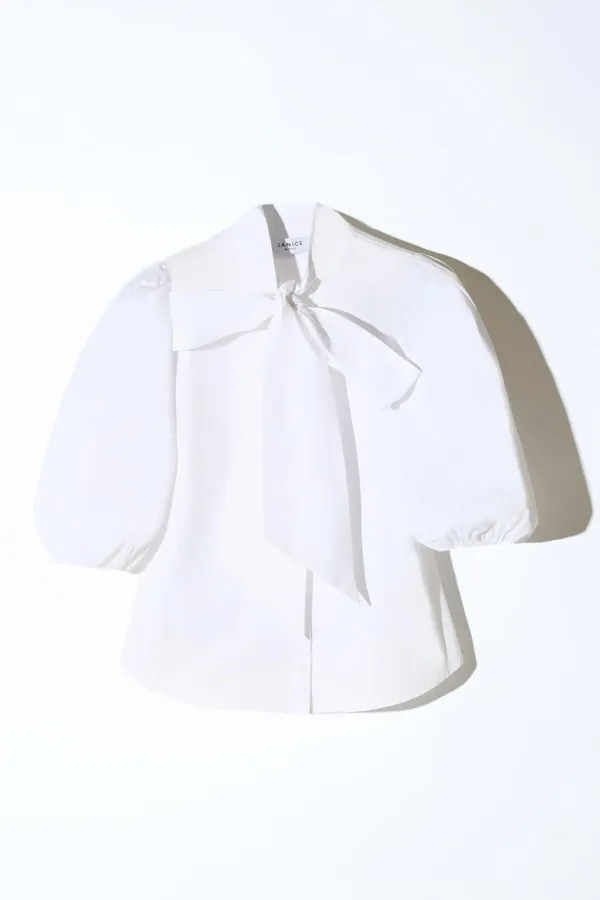 Blouse Dames Strik Katoen Wit Lars