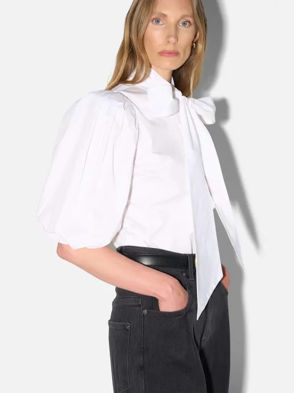 Blouse Dames Strik Katoen Wit Lars