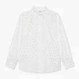 Katoenen Blouse Dames Steentjes Kygo Wit