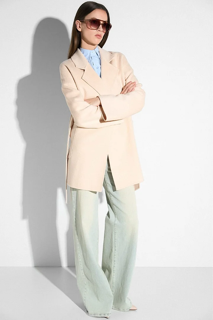 Women's Double-Faced Cashmere Coat Calvin Peach