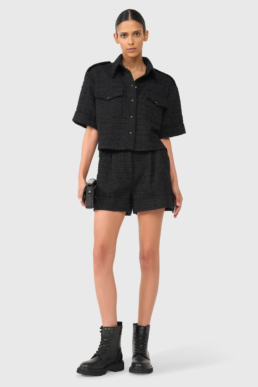 Spike Zwart Tweed Lurex