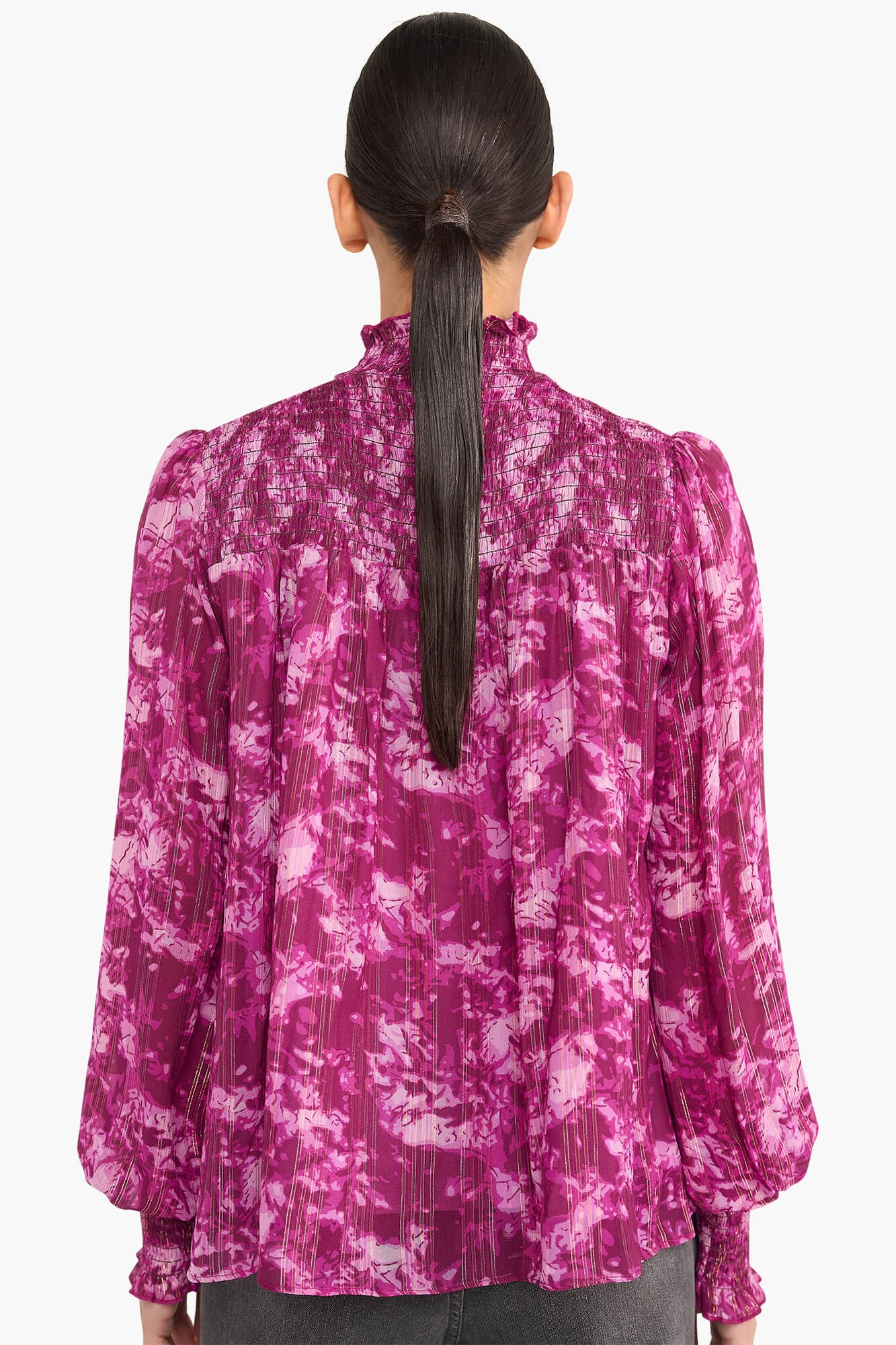Women's Printed Blouse in Smoky Purple
