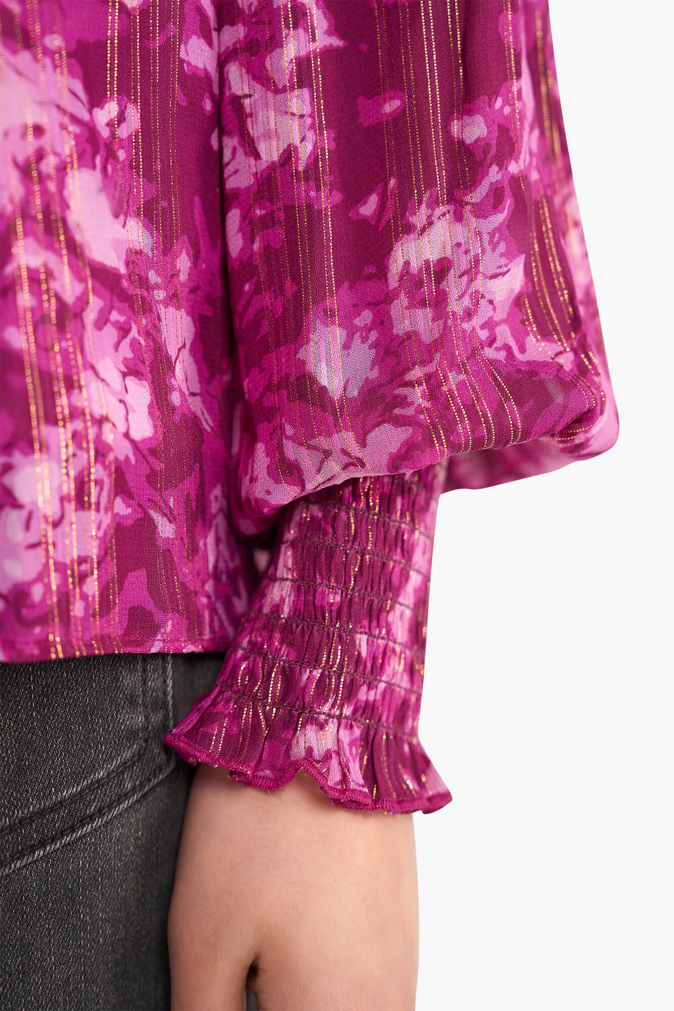 Women's Printed Blouse in Smoky Purple