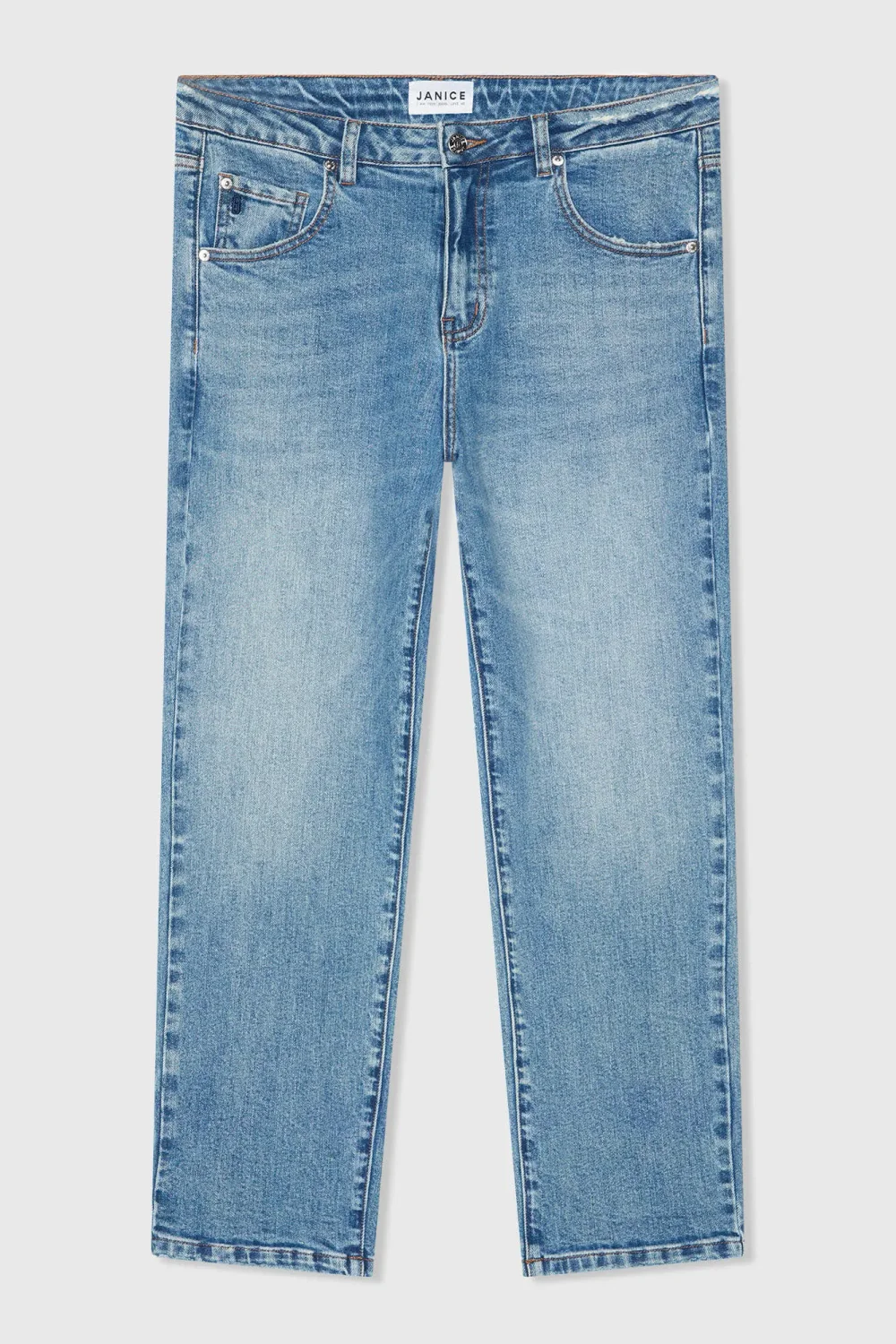 Boyfriend-Jeans für Damen, mittlere Leibhöhe, blau, Größe 379, Bailey