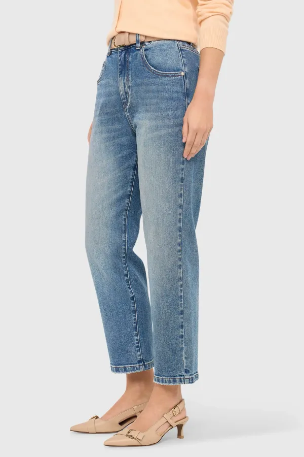 Women's Mid-Rise Boyfriend Jeans, Blue, Size 379, Bailey