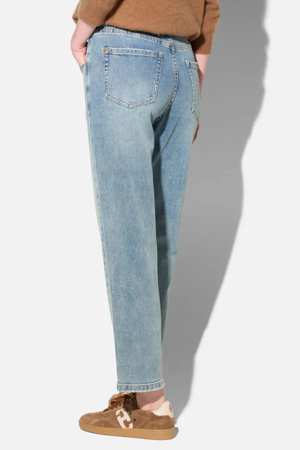 Boyfriend Jeans Dames Mid Rise Blauw Bailey 114