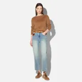 Boyfriend Jeans Dames Mid Rise Blauw Bailey 114