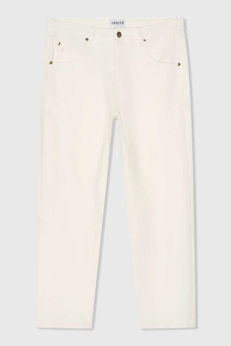 Boyfriend-Jeans für Damen, mittlere Leibhöhe, Stretch, Bailey, Off-White, 264