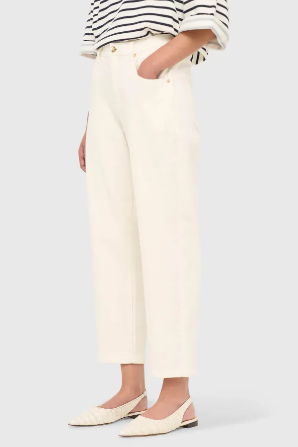 Boyfriend-Jeans für Damen, mittlere Leibhöhe, Stretch, Bailey, Off-White, 264