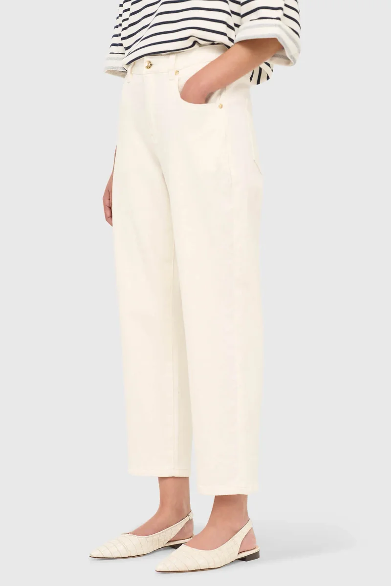 Boyfriend-Jeans für Damen, mittlere Leibhöhe, Stretch, Bailey, Off-White, 264