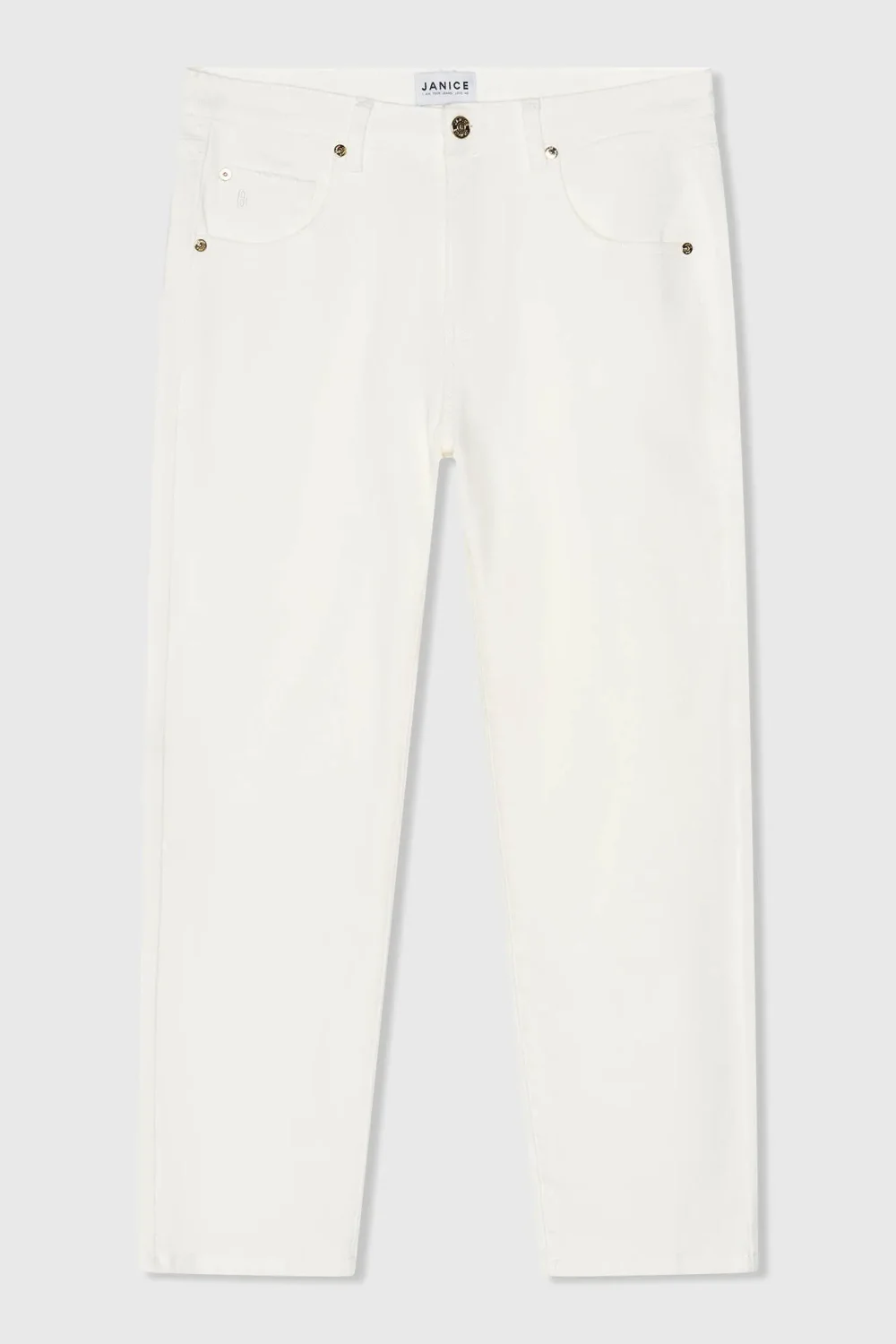 Boyfriend-Jeans für Damen, mittlere Leibhöhe, Stretch, Bailey, Weiß, 183