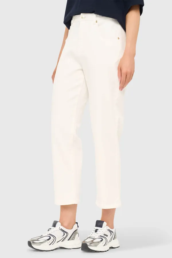 Boyfriend-Jeans für Damen, mittlere Leibhöhe, Stretch, Bailey, Weiß, 183