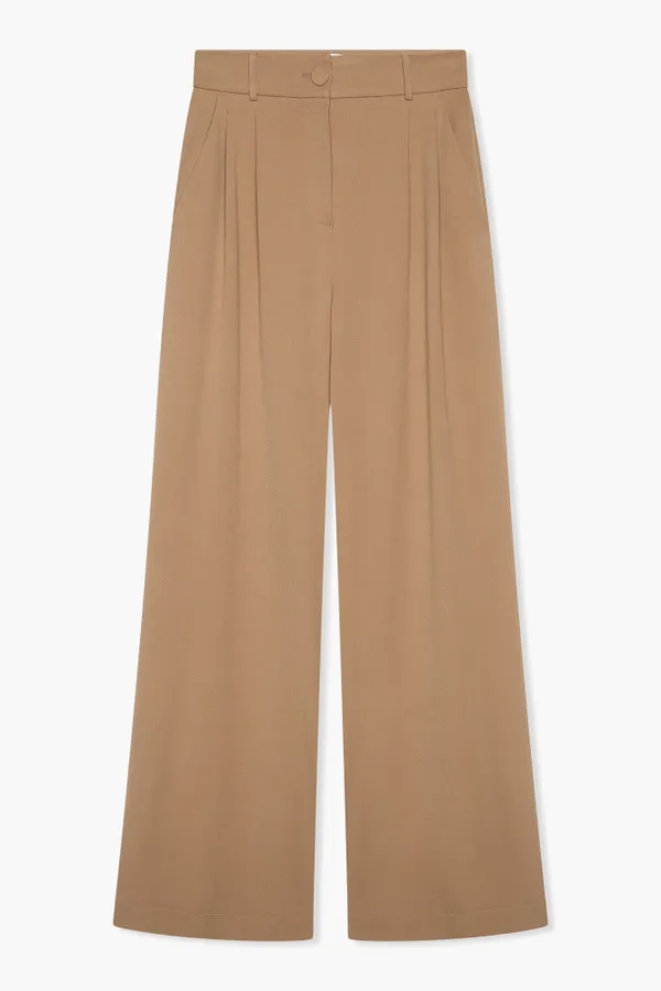 Broek Dames Wijde Pijp Dollar Beige