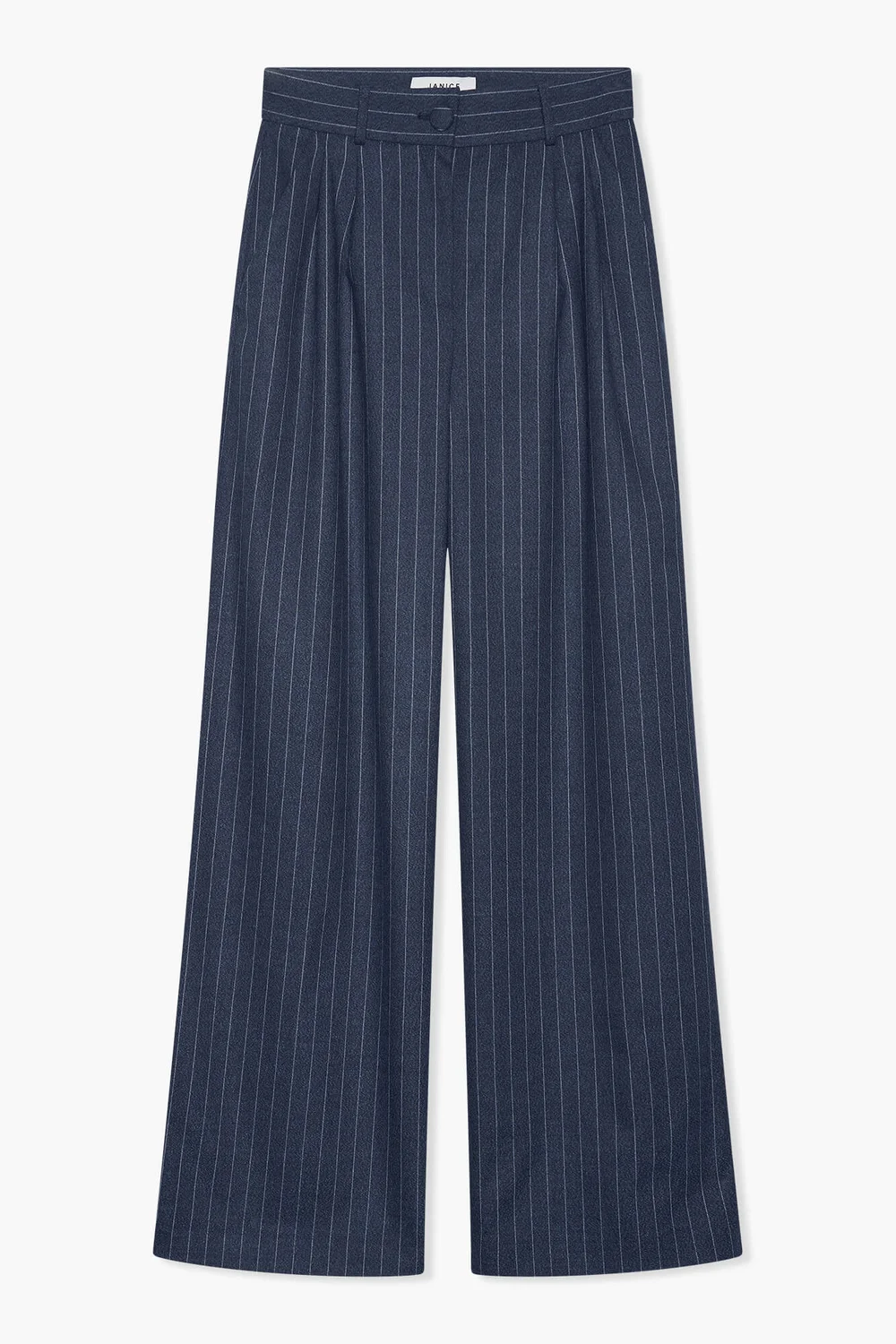 Broek Dames Wijde Pijp Streep Dollar Blauw