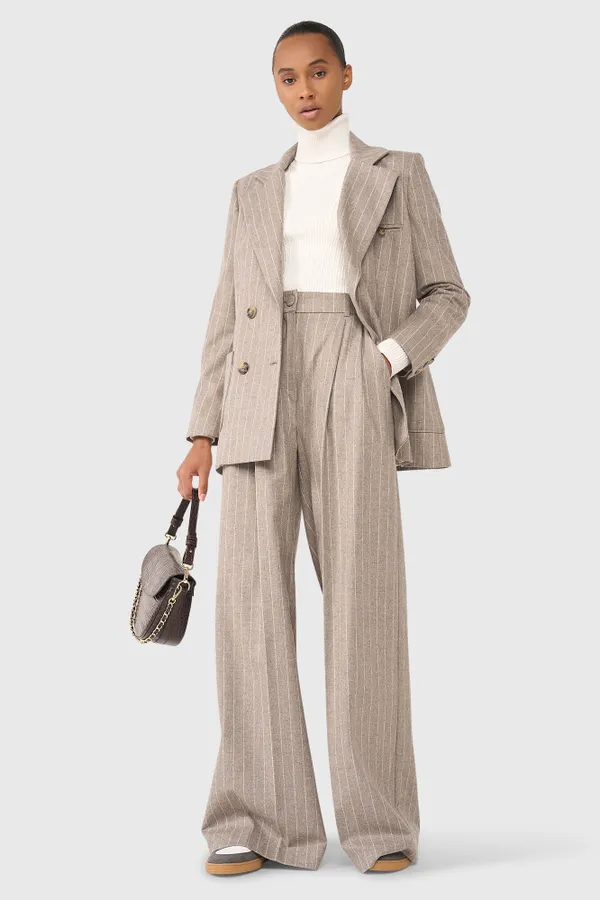 Dollar Pantalon Beige Gestreept