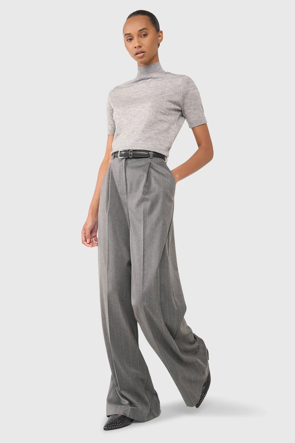 Mel Gray Stripe Lurex
