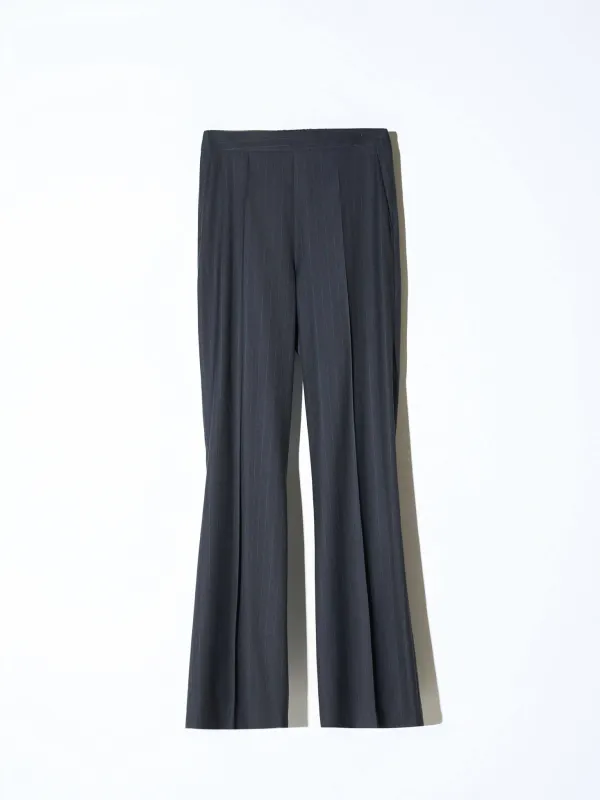 Broek Dames Rechte Pijp Blauw Krijtstreep Pete
