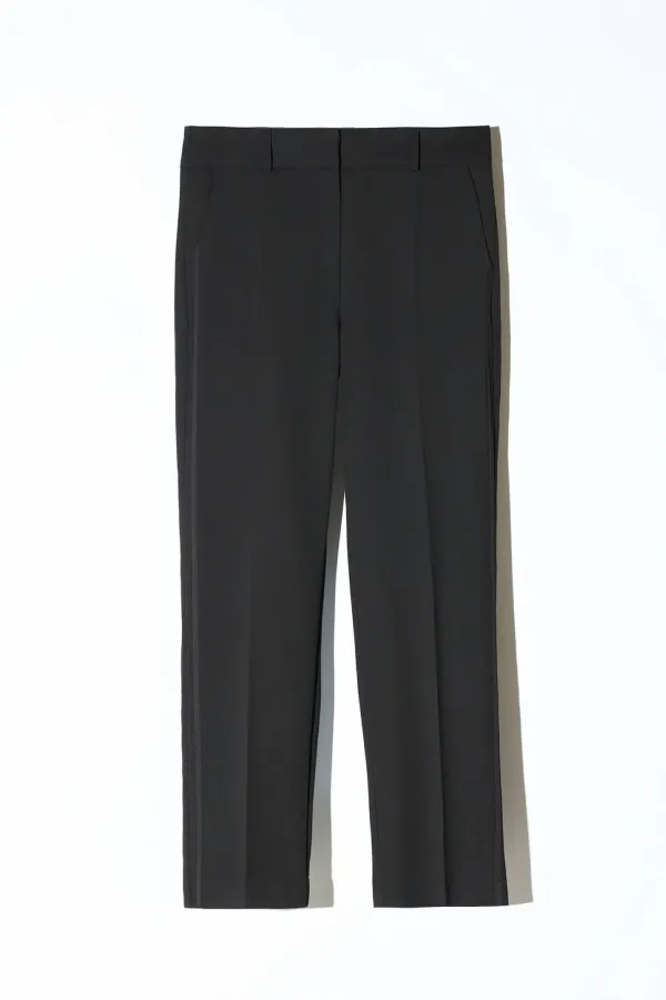 Broek Dames Rechte Pijp Cropped Zwart Sean