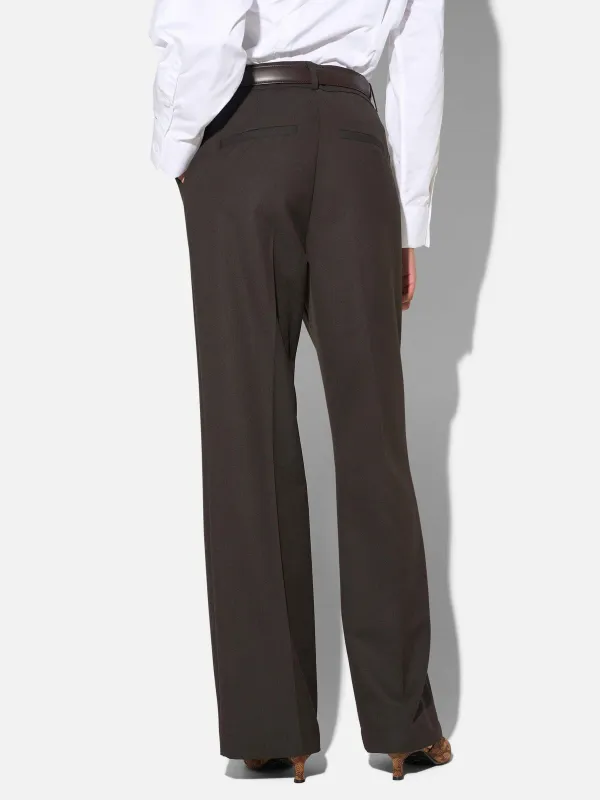 Broek Dames Rechte Wijde Pijp Bruin Emil