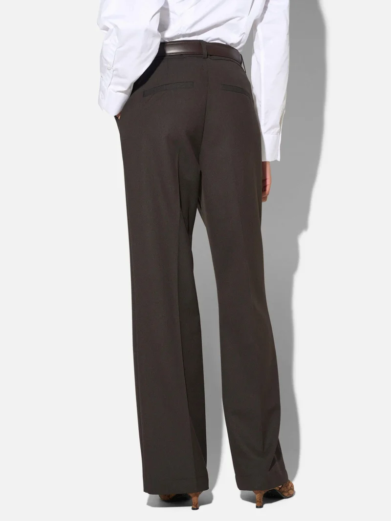 Broek Dames Rechte Wijde Pijp Bruin Emil