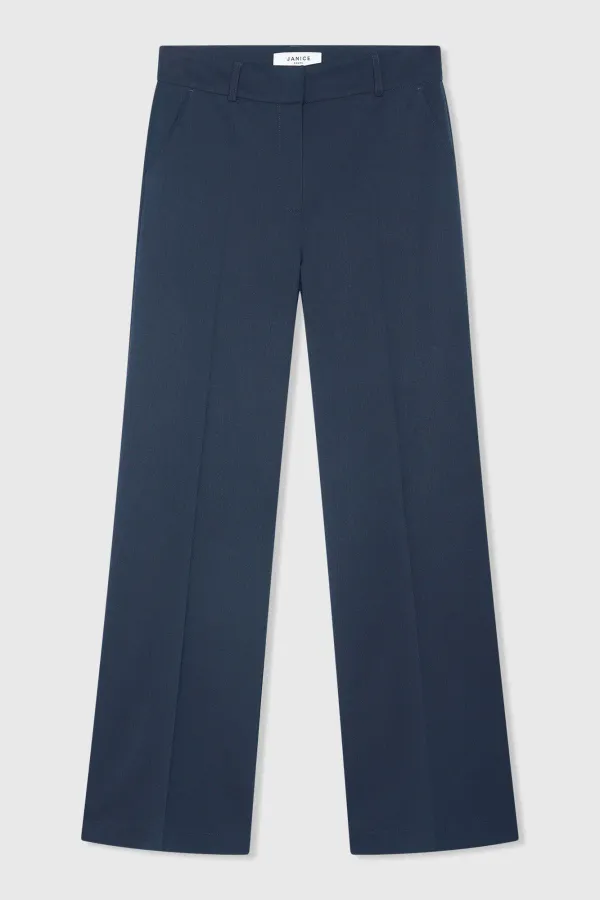 Damenhose, gerade, weit geschnitten, Emil, blau