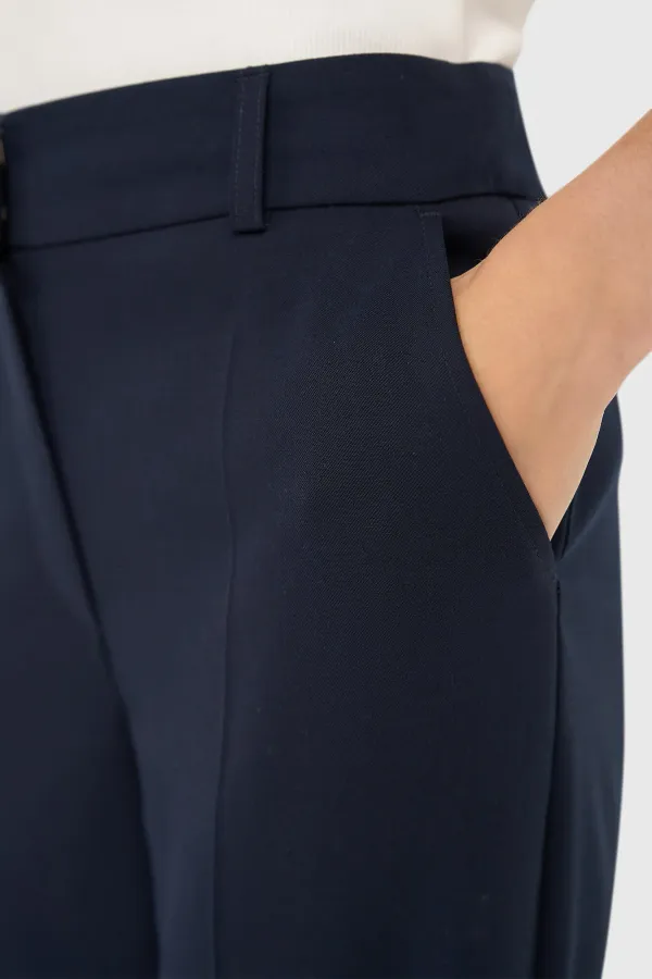 Damenhose, gerade, weit geschnitten, Emil, blau