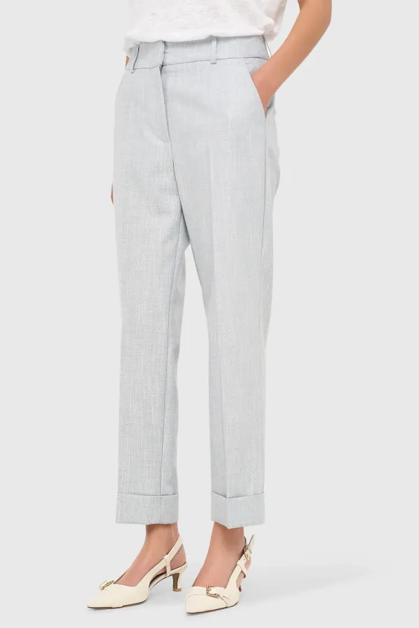 Damenhose mit Seitentaschen, blau, Lurex, Sean