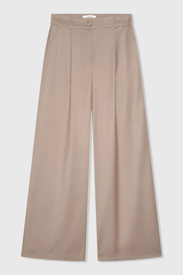 Women's Wide-Leg Pants, Brown Mel