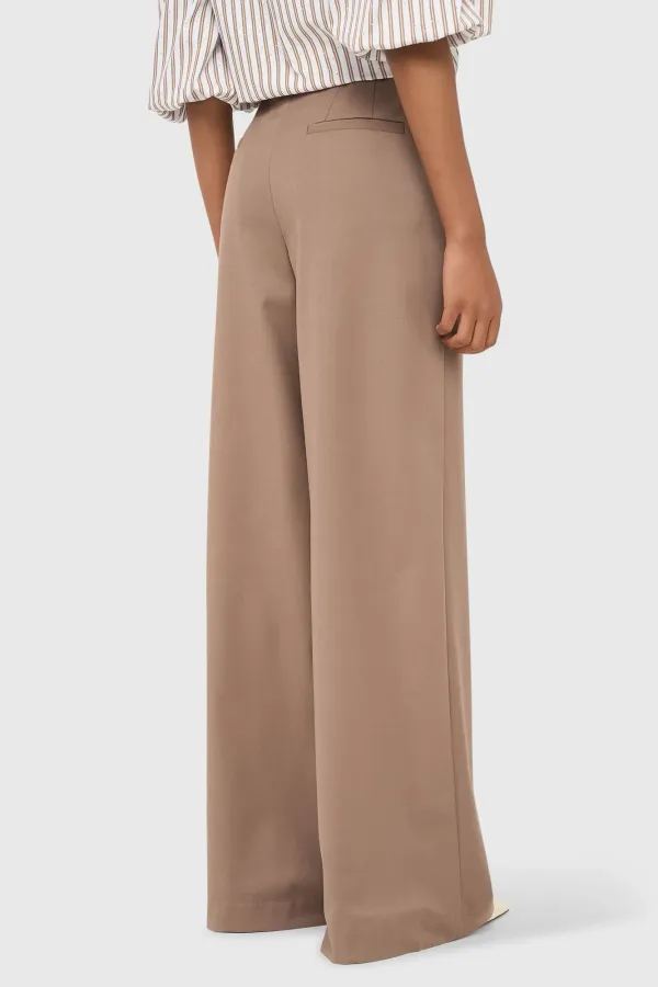 Women's Wide-Leg Pants, Brown Mel