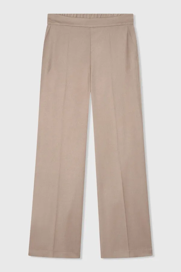 Damenhose mit weitem Bein, braun, Pete