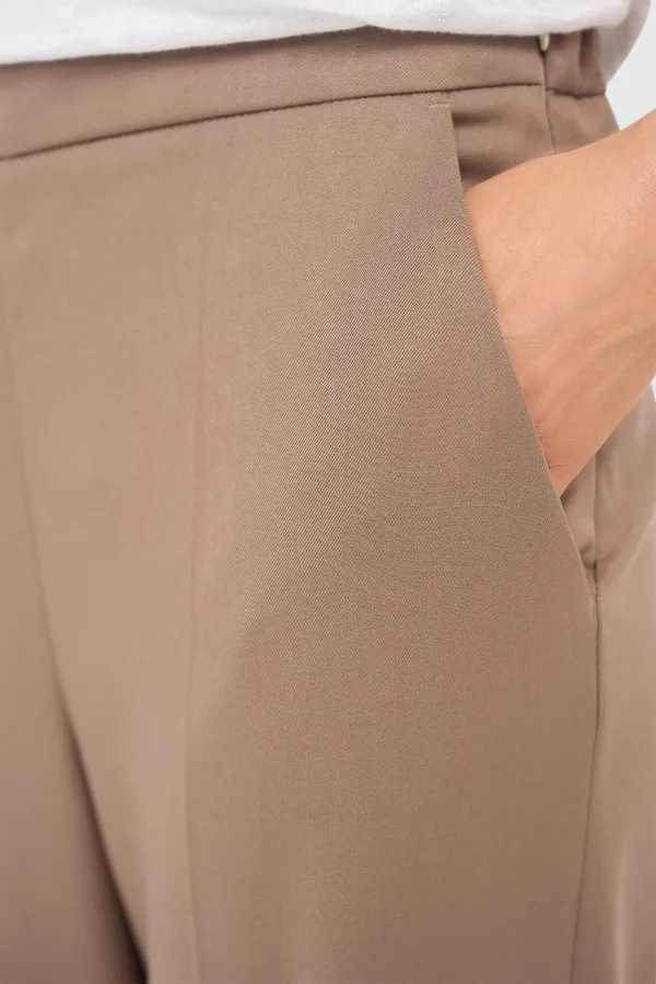 Damenhose mit weitem Bein, braun, Pete