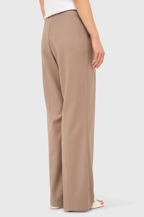 Damenhose mit weitem Bein, braun, Pete