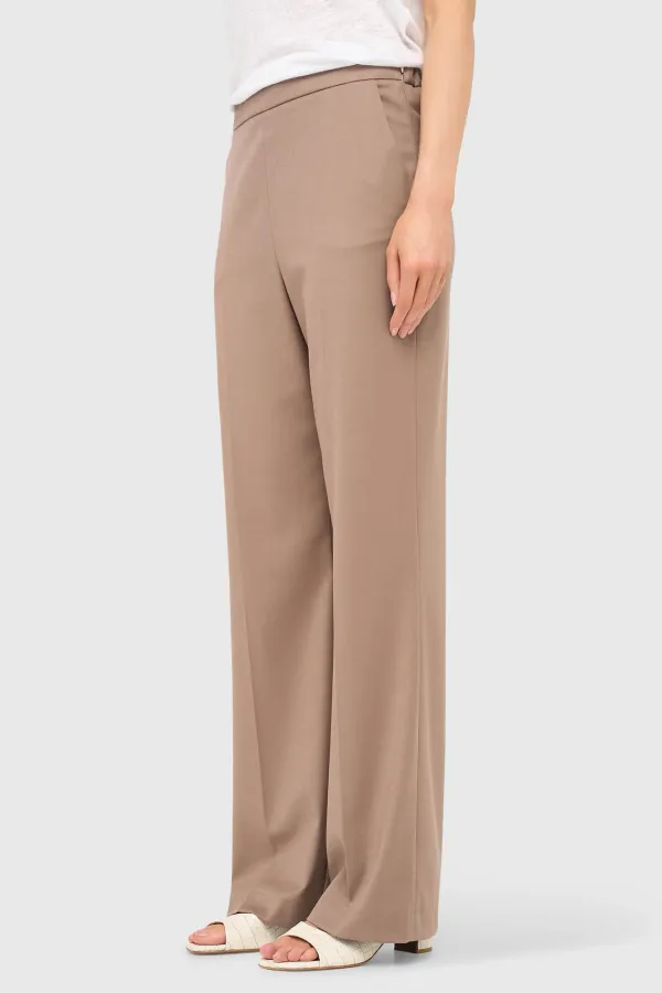 Damenhose mit weitem Bein, braun, Pete