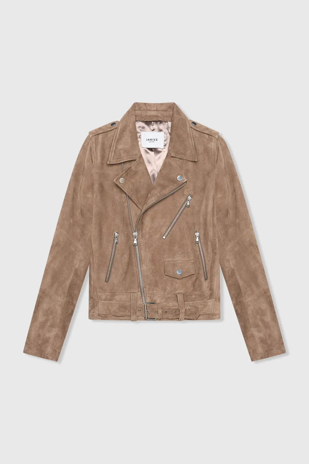 Brown Leather Suede Biker Jacket by Burke