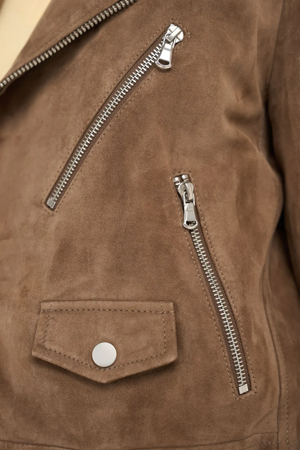 Brown Leather Suede Biker Jacket by Burke
