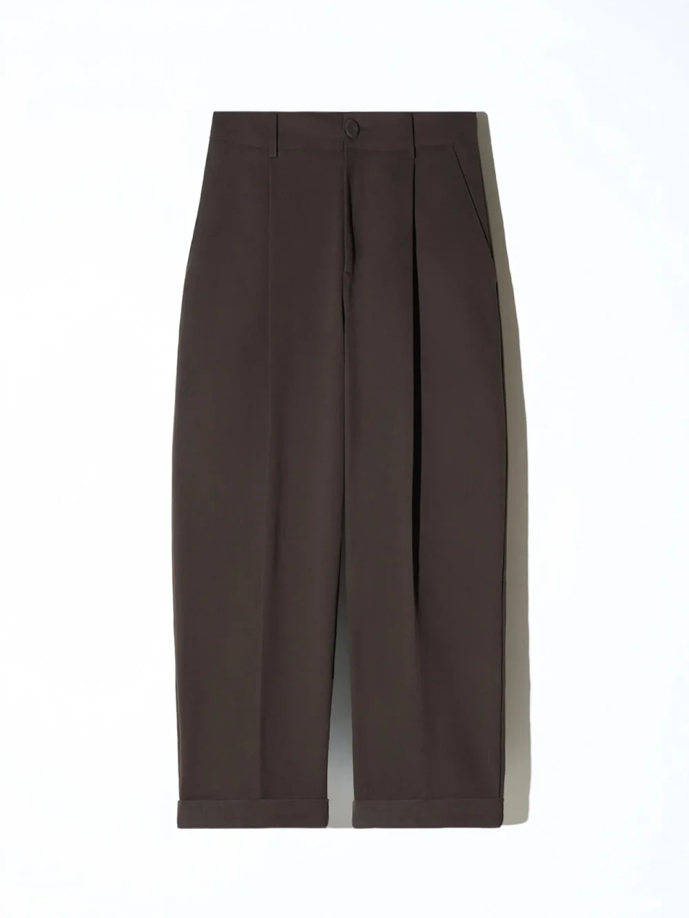 Bruine Katoenen Paperbag Broek Steekzakken Barrel Balti