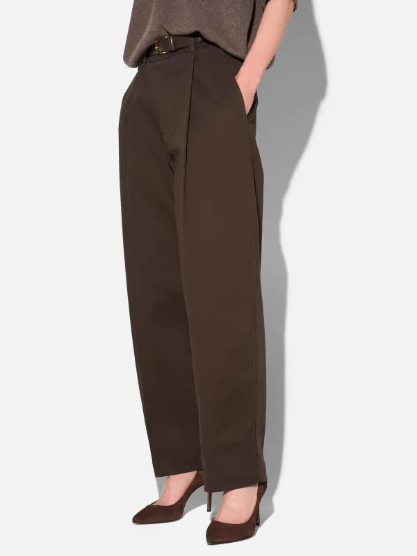 Bruine Katoenen Paperbag Broek Steekzakken Barrel Balti