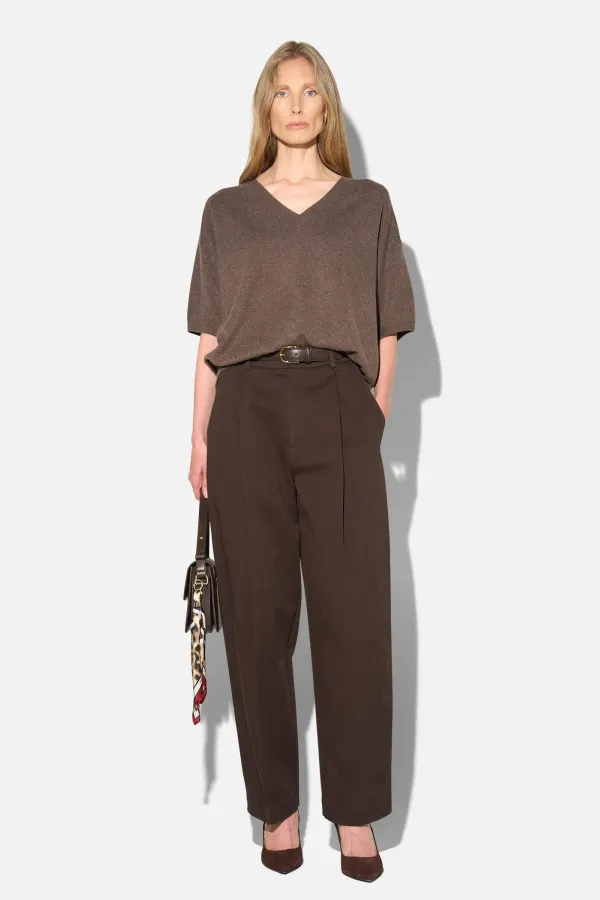 Bruine Katoenen Paperbag Broek Steekzakken Barrel Balti