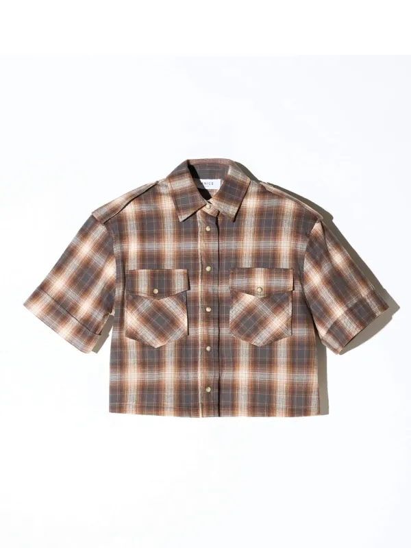 Bruine Ruiten Blouse Dames Spike