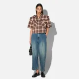 Bruine Ruiten Blouse Dames Spike