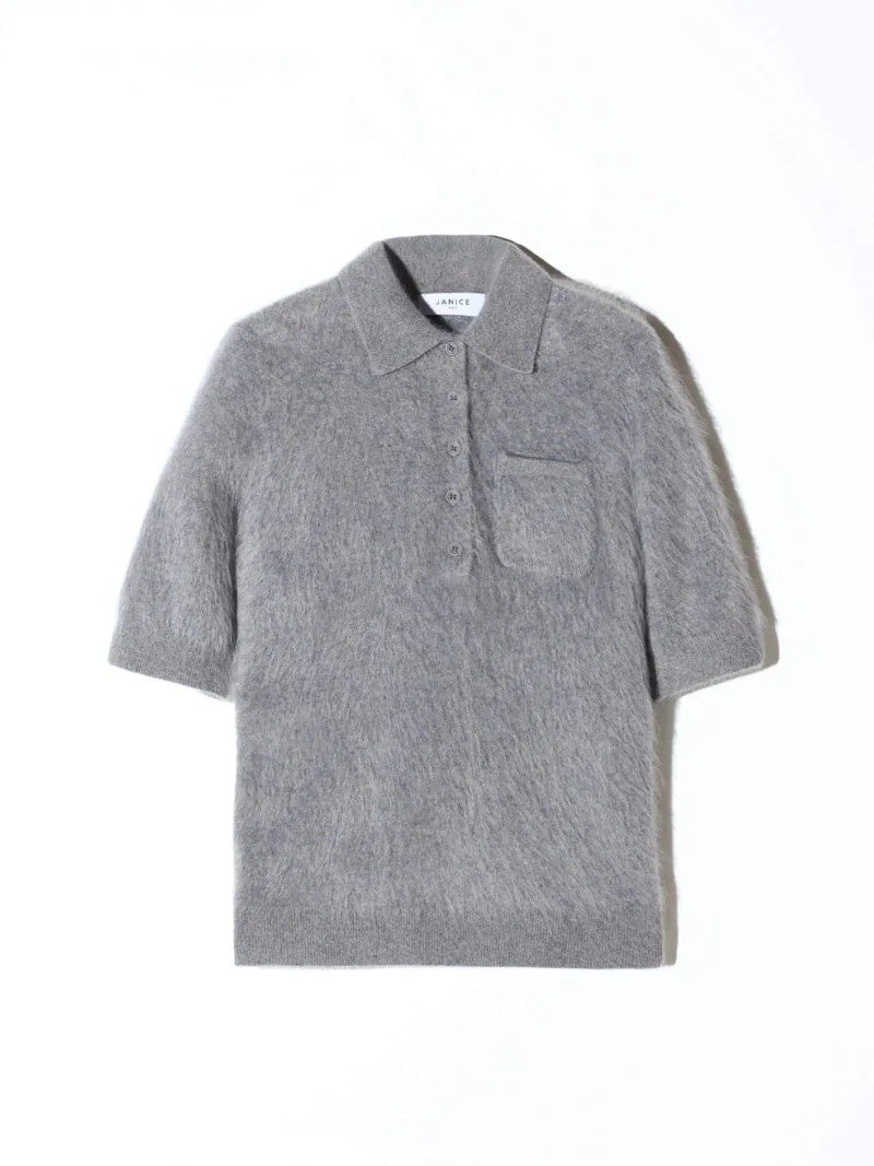 Brushed Cashmere Dames Polo Truitje Rebel Grijs