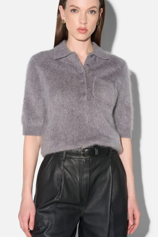 Brushed Cashmere Dames Polo Truitje Rebel Grijs