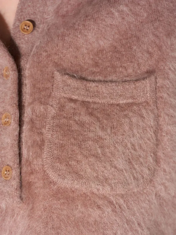 Brushed Cashmere Dames Polo Truitje Rebel Taupe