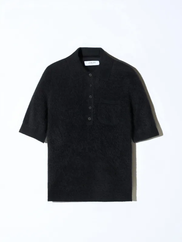 Brushed Cashmere Dames Polo Truitje Rebel Zwart