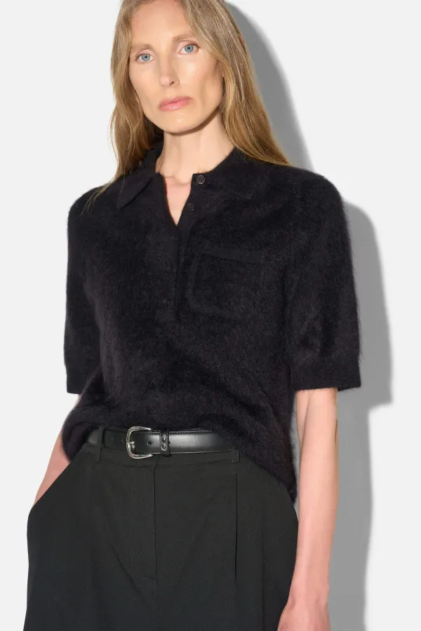 Brushed Cashmere Dames Polo Truitje Rebel Zwart