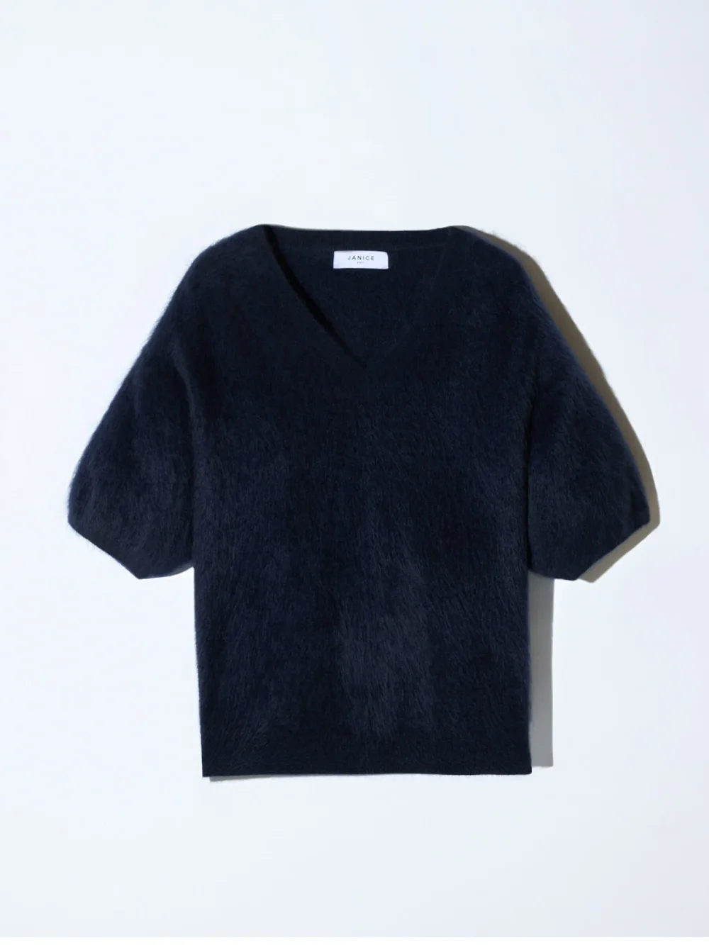 Brushed Cashmere Dames Trui V Hals Romeo Blauw