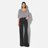 Brushed Cashmere Dames Trui V Hals Romeo Grijs
