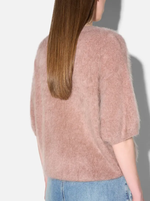 Brushed Cashmere Dames Trui V Hals Romeo Taupe