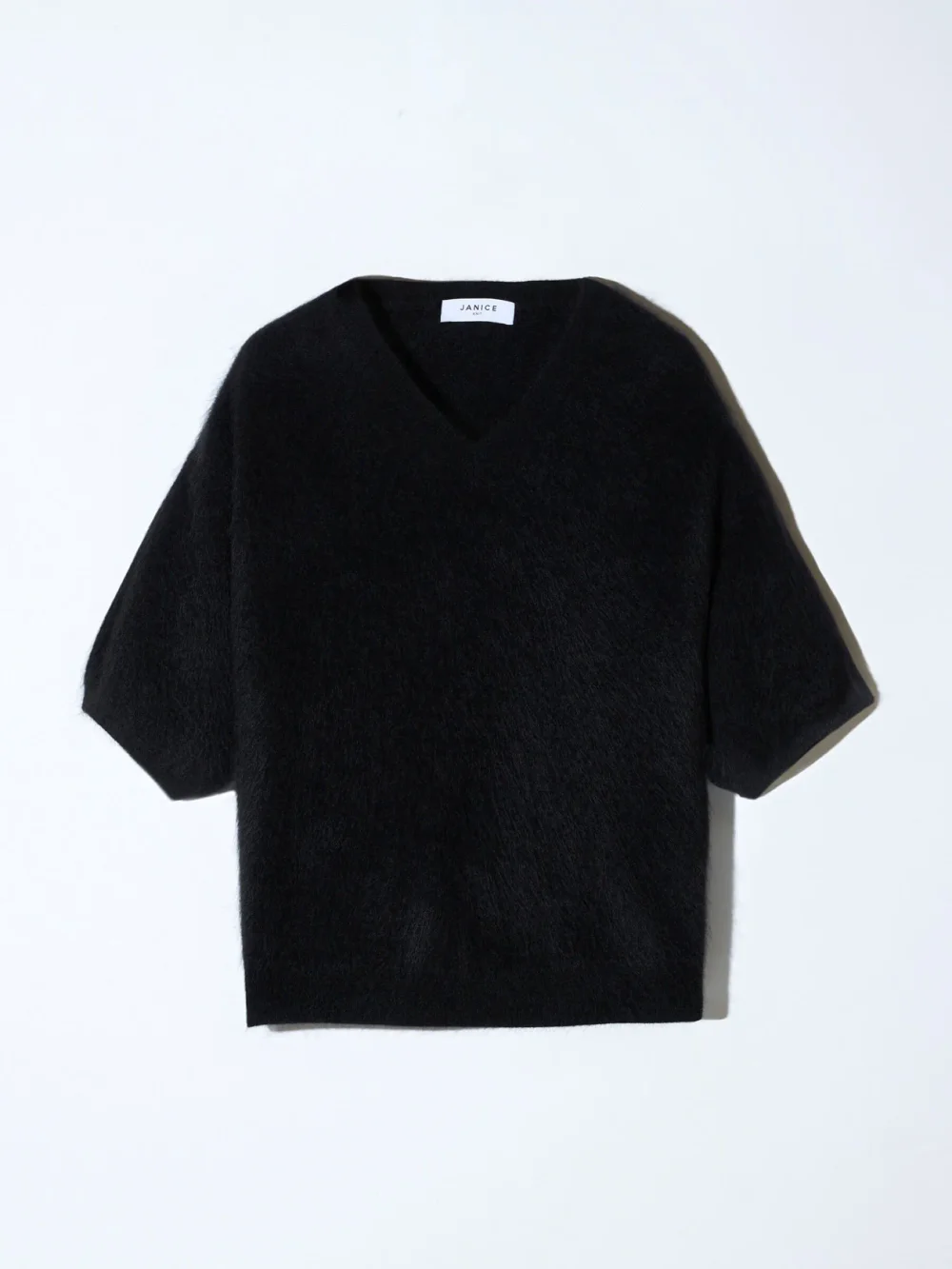 Brushed Cashmere Dames Trui V Hals Romeo Zwart